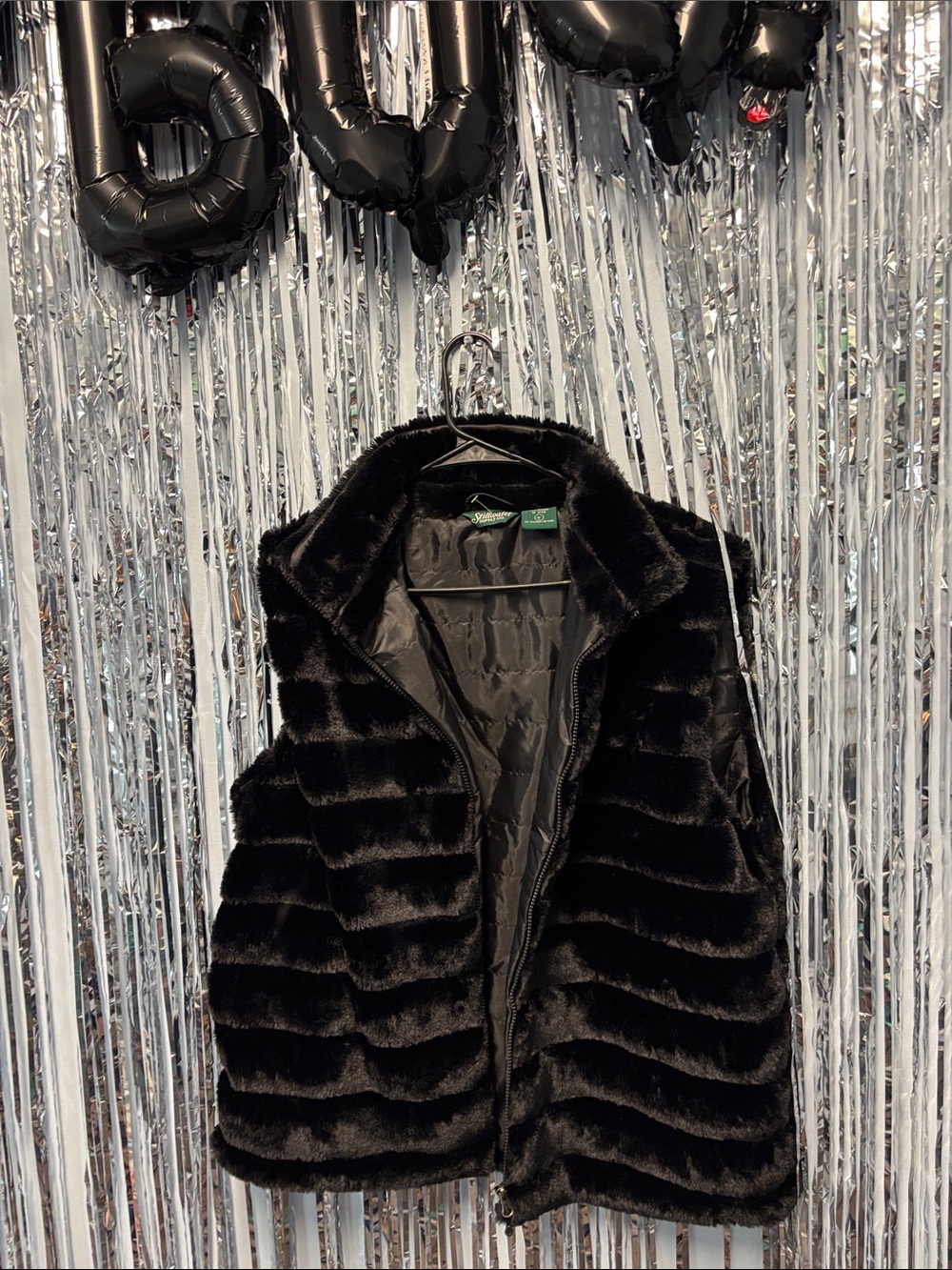 Women's Black Faux Fur Vest by Sonoma - Plush Zip Front Layer